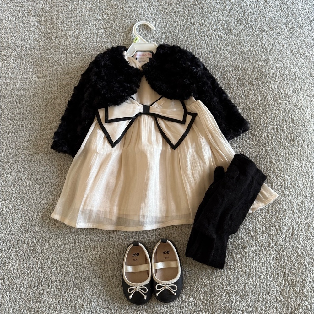 H&M Black and Cream Formal Kids Dress
